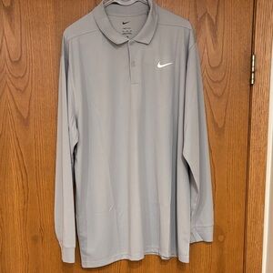 Nike Long Sleeve Gray Polo
